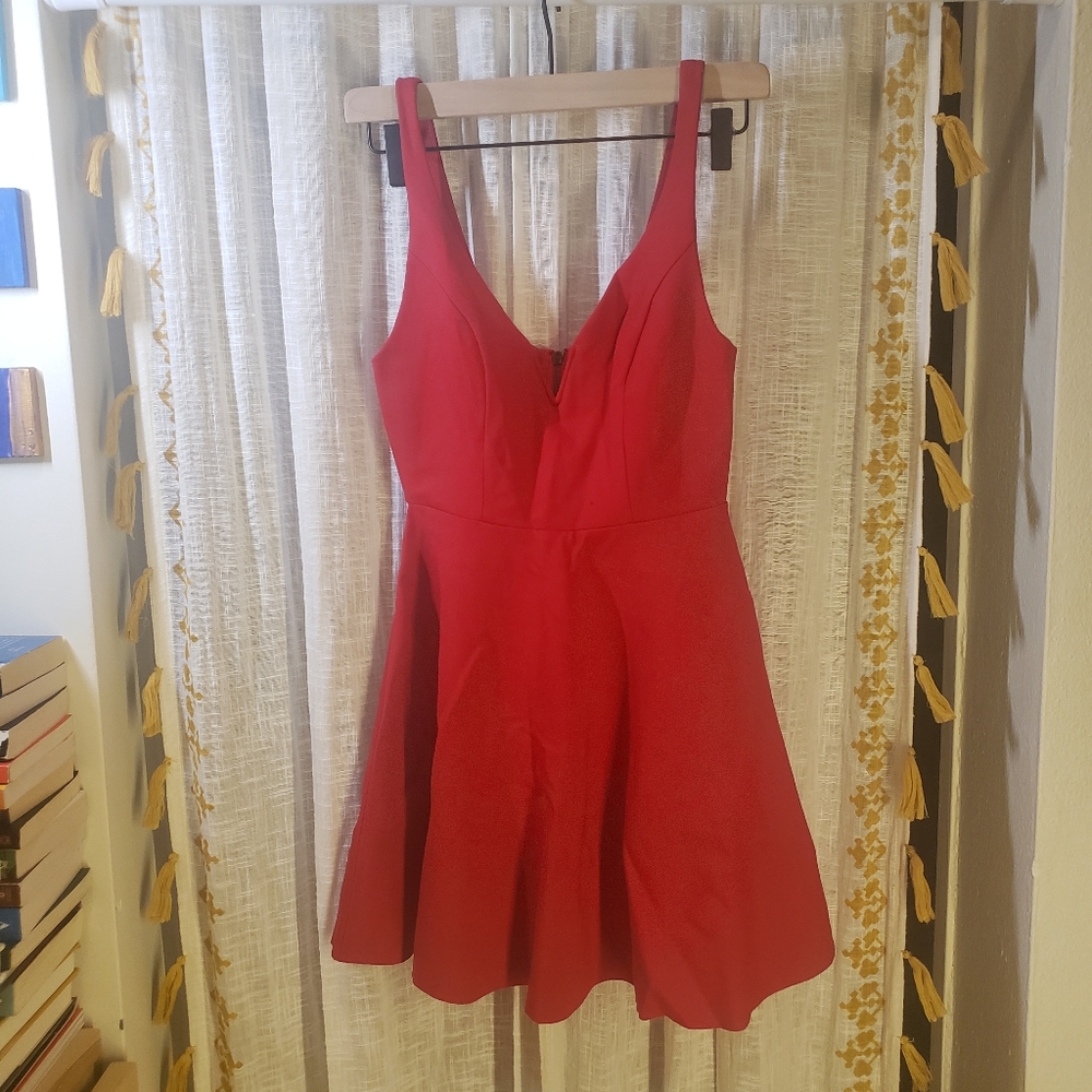 Red fit and flare dress